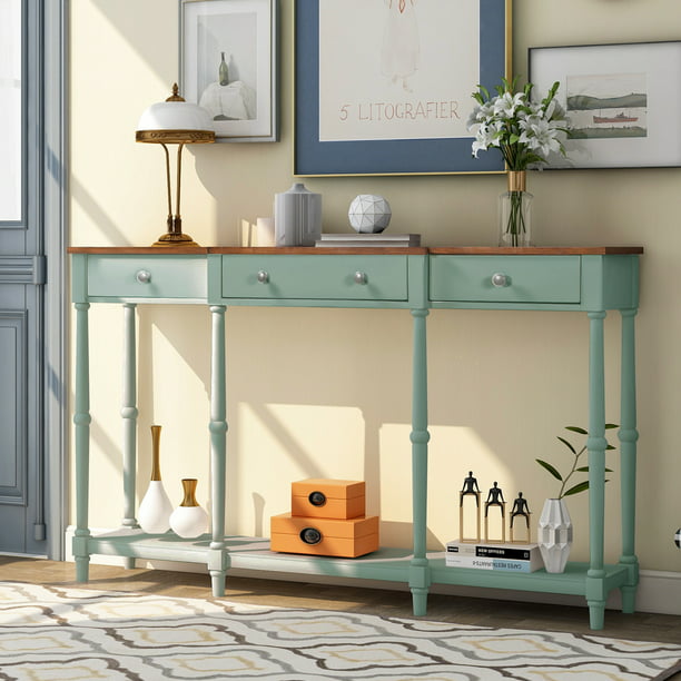 Details about   36'' Modern Console Table Sofa Table with 4 Drawers&Shelf Living Room Entryway